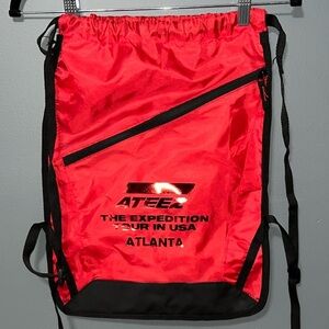 ATEEZ The Expedition Tour In USA Atlanta backpack adjustable straps red K-pop